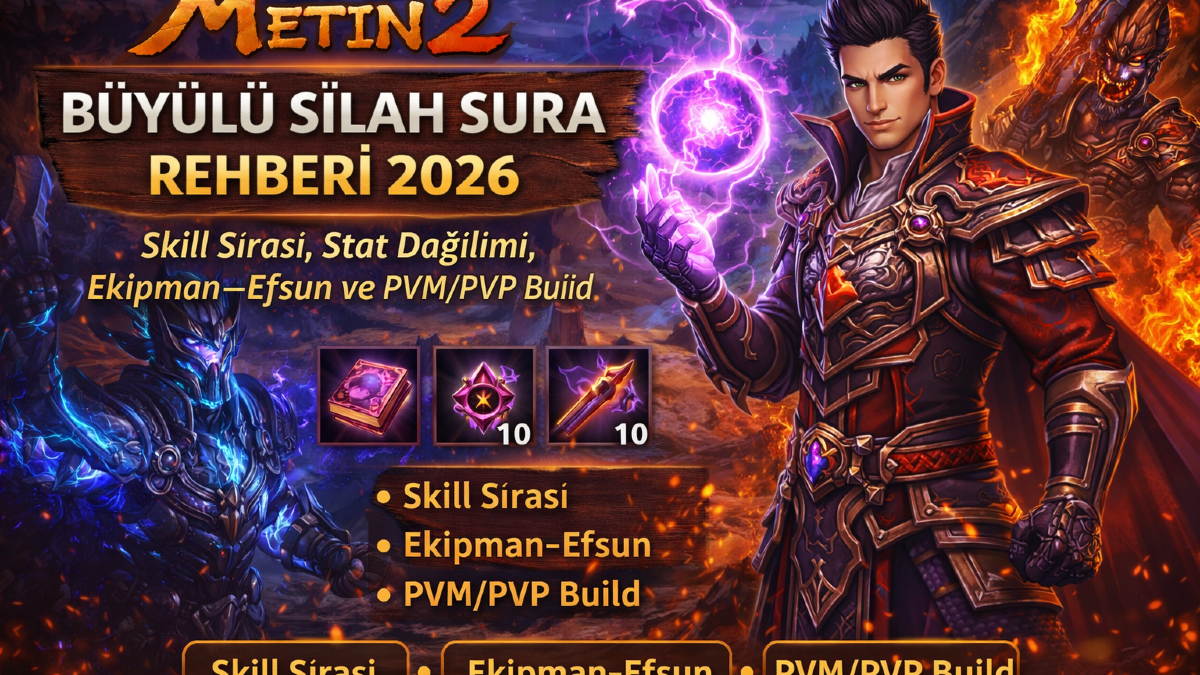 Metin2 Büyülü Silah Sura Rehberi 2026: Skill Sırası, Stat Dağılımı, İtem Dizimi ve En İyi PVM/PVP Build