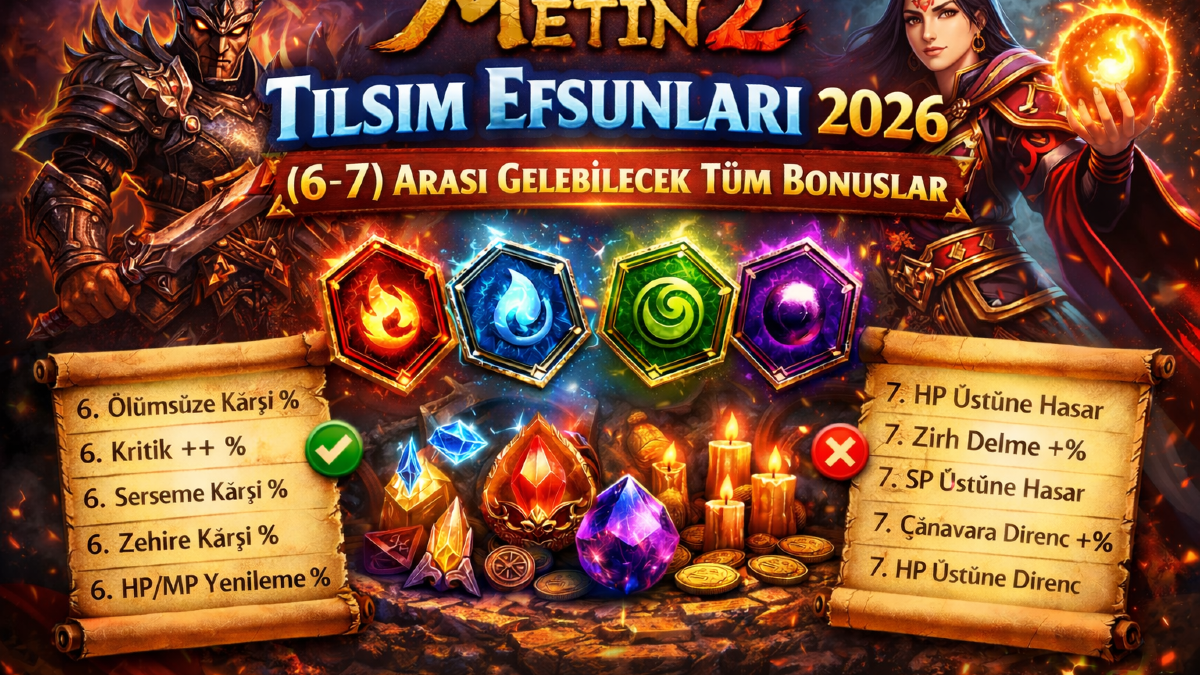 Metin2 Tılsım Efsunları 2026: (6–7) Arası Gelebilecek Tüm Bonuslar
